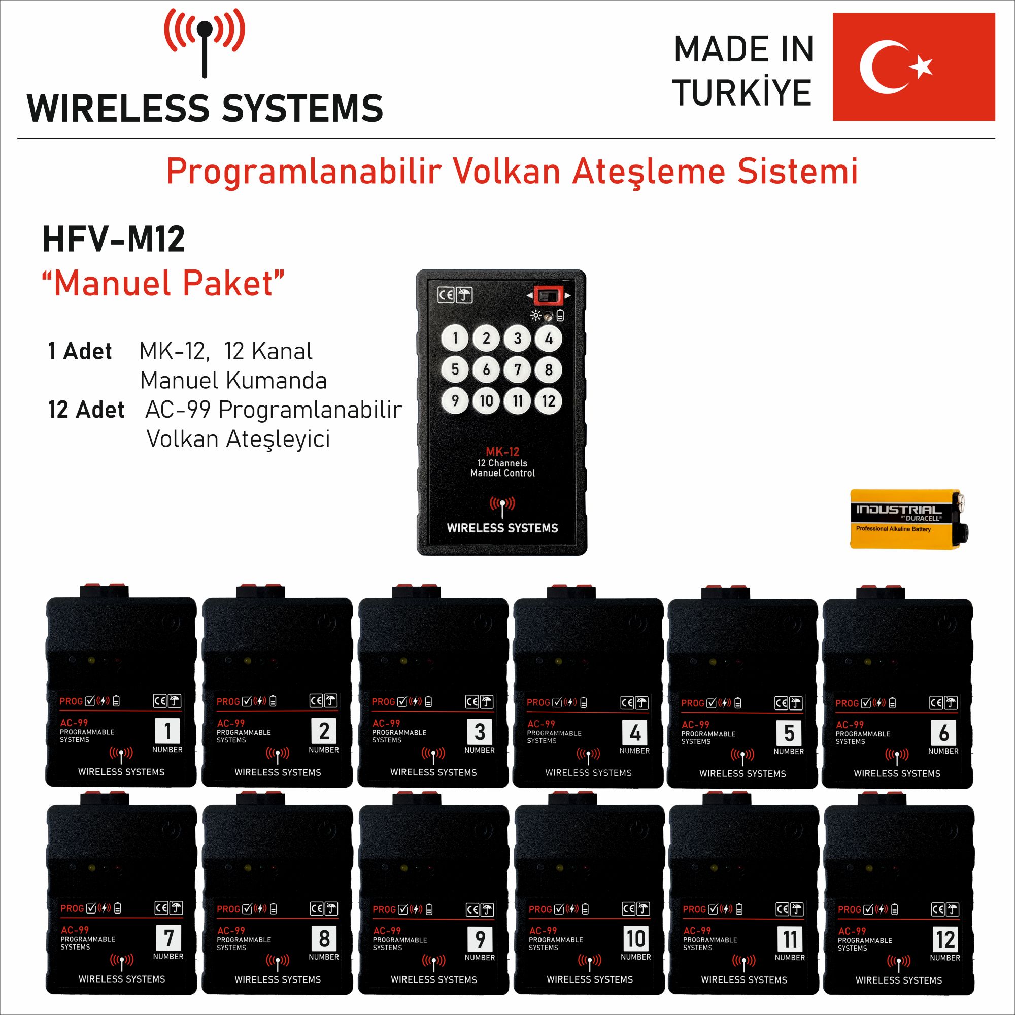 HFV-M12 "Manuel Paket" Programlanabilir Volkan Ateşleme Sistemi